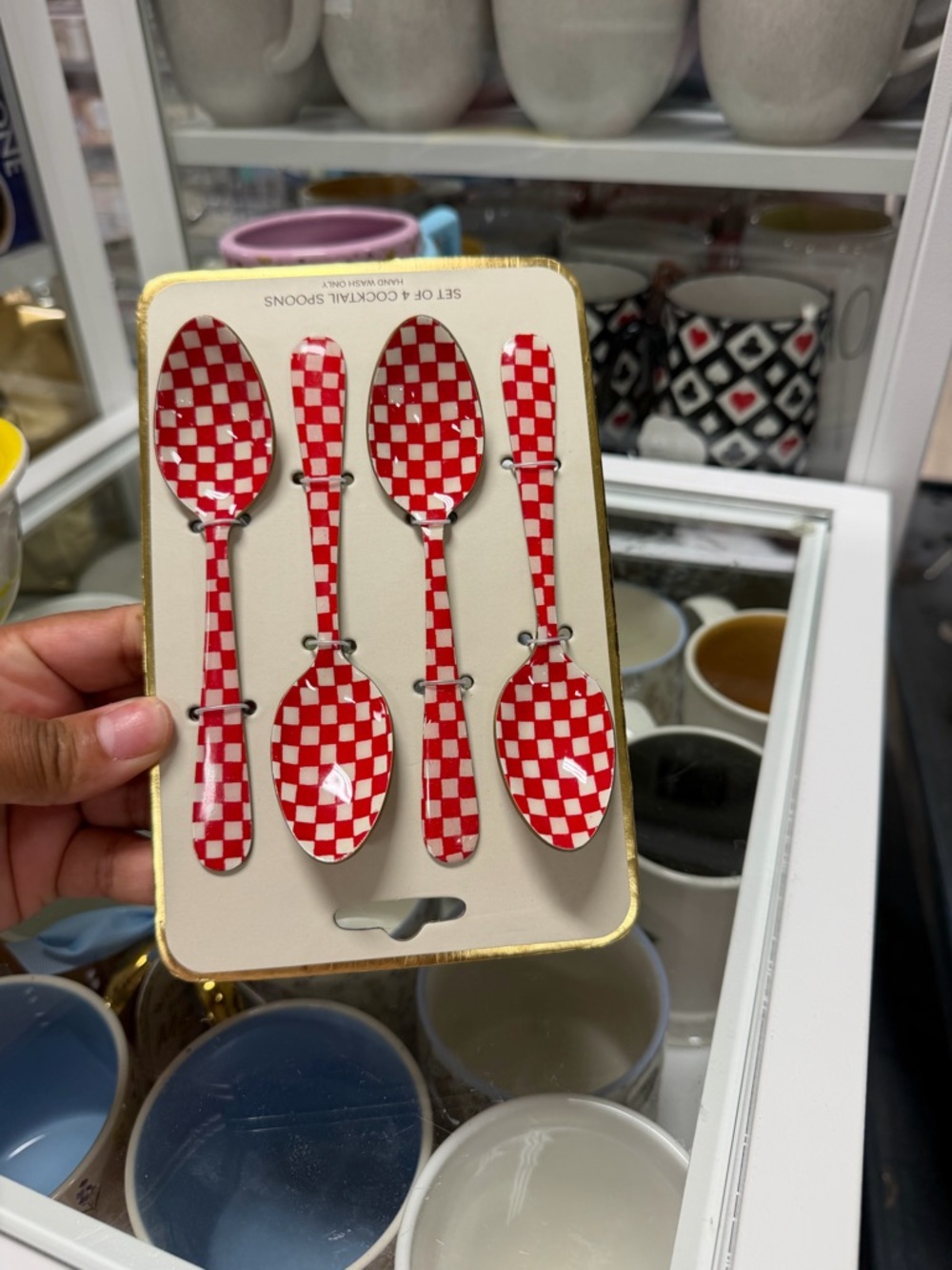 Red Checkerboard Cocktail Spoon Set - Home Dining